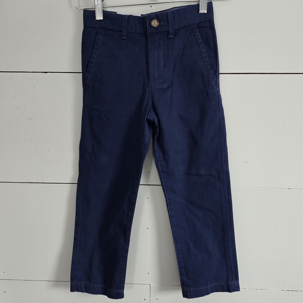Carter's Boys Navy Straight Fit Cotton Pants Adjustable Waist Pockets Size 5 NWT